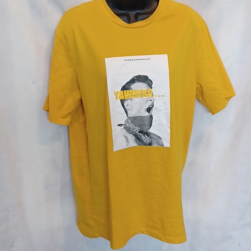 yellow SHEIN graphic tee, Yawn. NWOT